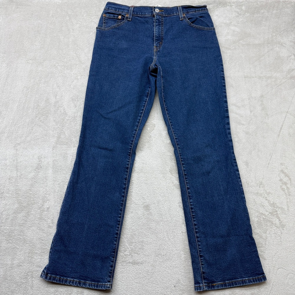 Vintage Levi's 550 Jeans Womens 12M Relaxed Bootcut Blue Dark Wash Stretch Denim